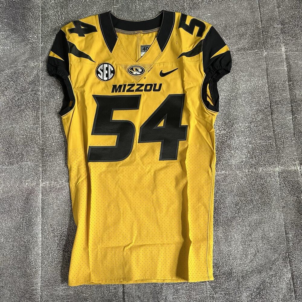 Men's 2012 Nike Team Missouri Mizzou Tigers Game Worn Used Football Jersey Sz 40
